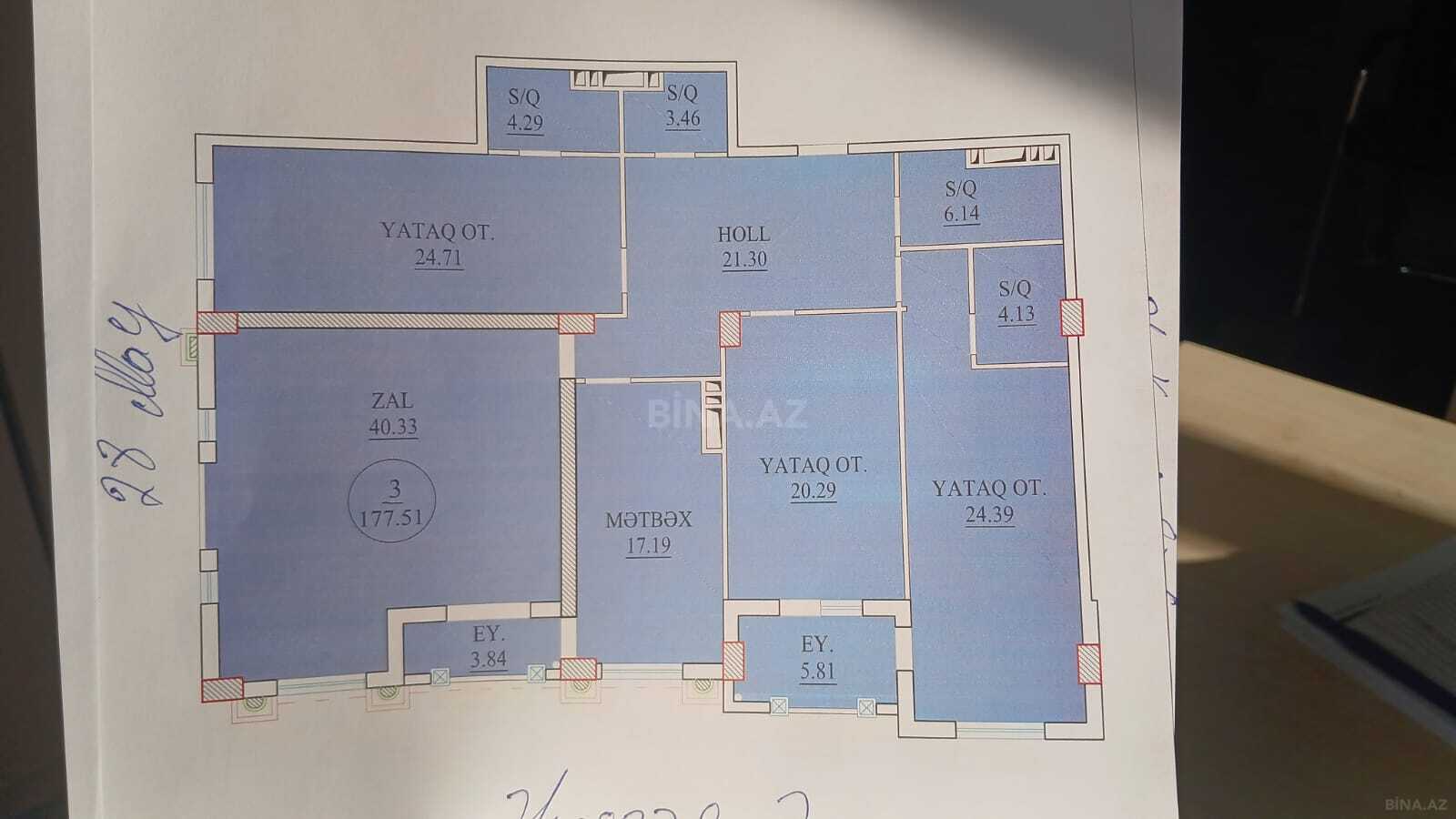 4 otaqlı yeni tikili 177 m², Böyükşor q. - şəkil 3