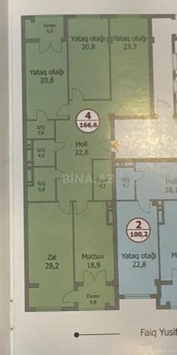 4 otaqlı yeni tikili 167 m², Nəriman Nərimanov m. - şəkil 2