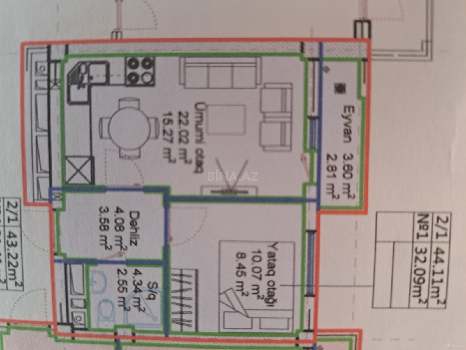 Satılır 1 otaqlı yeni tikili 44 m², Lökbatan q. - şəkil 3
